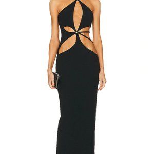 PATBO ASTERISK STRETCH KNIT MAXI DRESS IN BLACK
